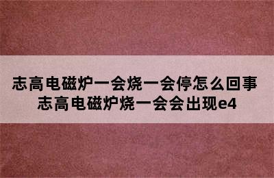 志高电磁炉一会烧一会停怎么回事 志高电磁炉烧一会会出现e4